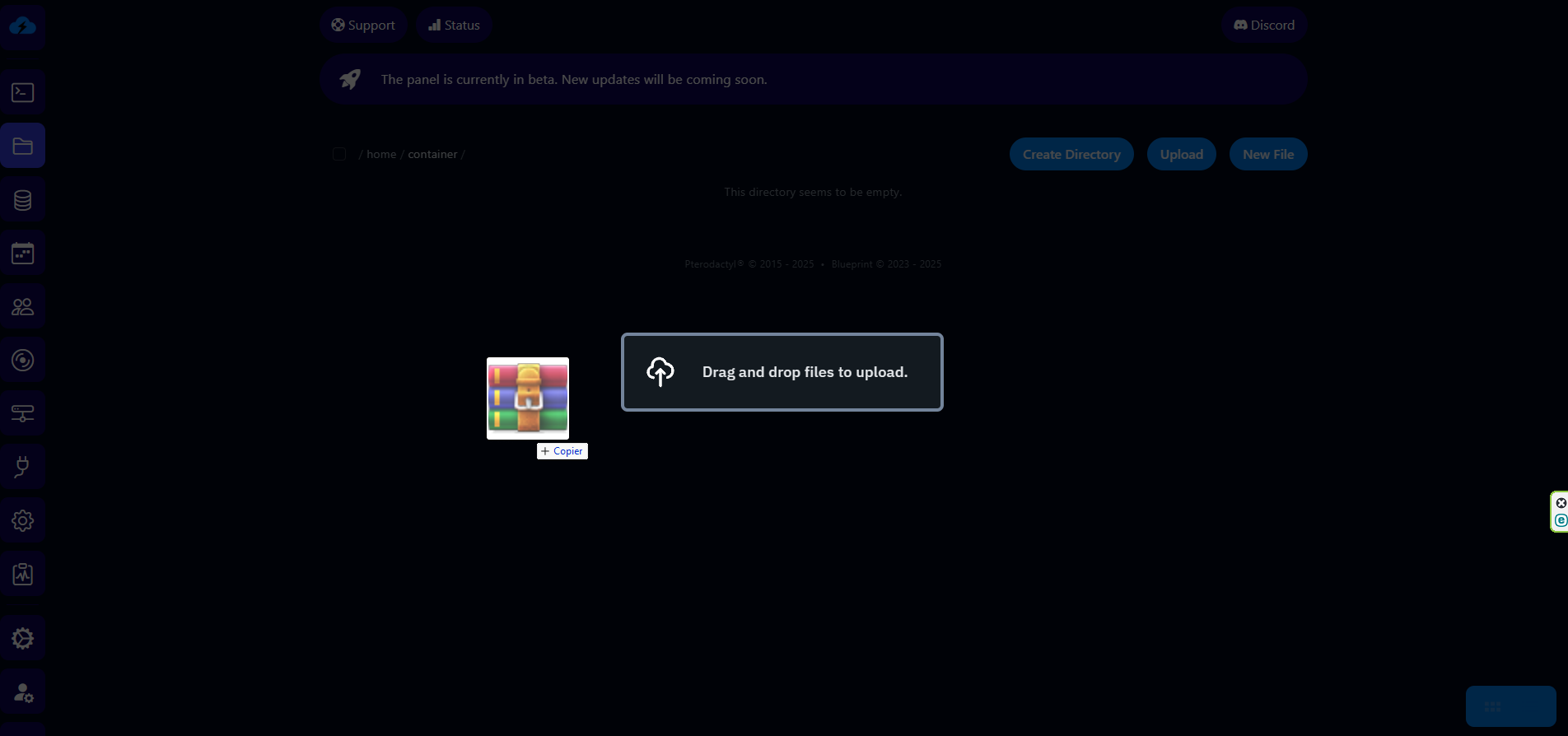 Uploader le fichier ZIP
